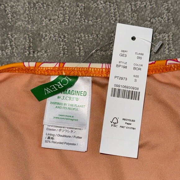 NWT J.Crew Women’s 1989 high-leg bikini bottom in orange floral - Picture 3 of 3